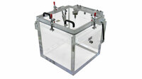 LVC202020-1122-CC Clear Cubed Vacuum Chamber, angled view