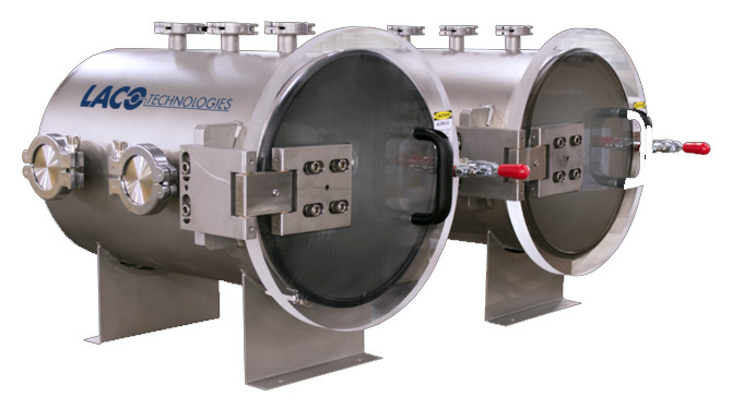 Dual industrial vacuum chambers with custom ports