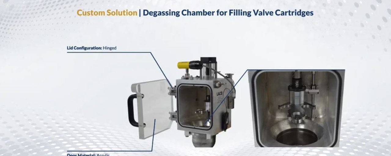 Degassing Chamber for Filling Valve Cartridges header 